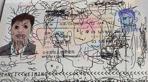 Un chino atrapado en Corea del Sur porque su hijo de 4 a?os le pintarrajea el pasaporte