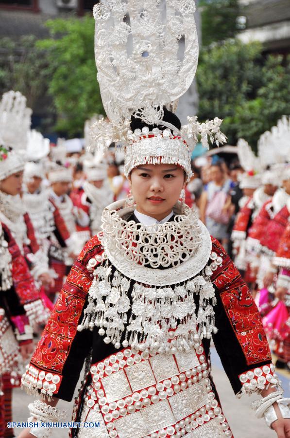 Guizhou: Festival cultural Yang'esha del grupo étnico Miao en Condado Jianhe