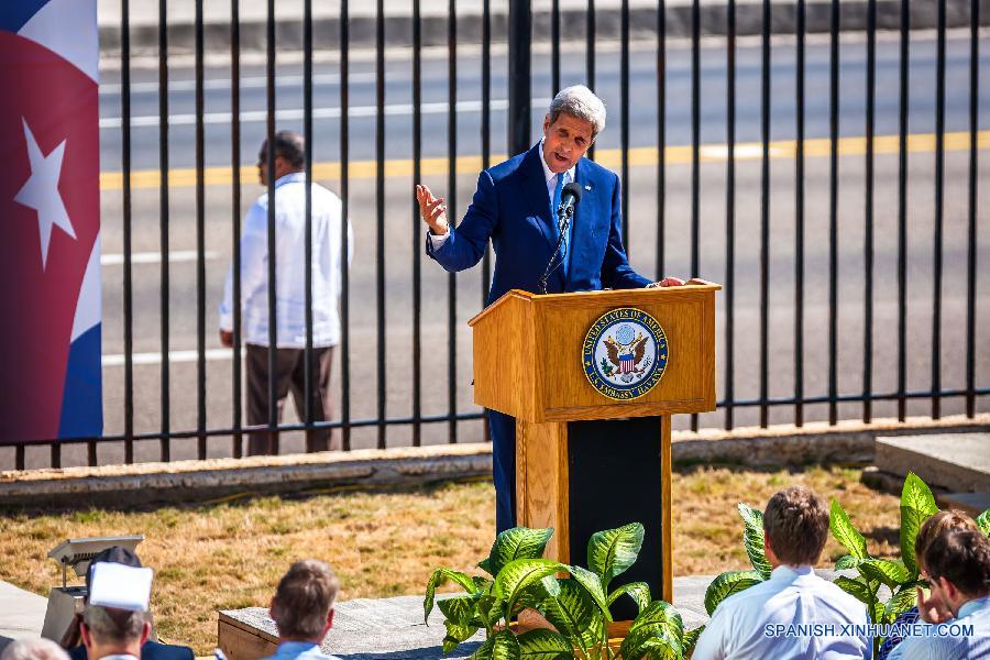 Kerry preside ceremonia inaugural de reapertura Embajada de EEUU en Cuba