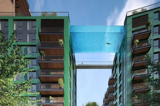 Una increíble piscina al vacío unirá 
dos edificios en Londres