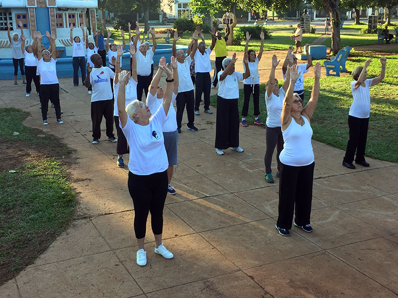 El Taijiquan armoniza en un parque de La Habana