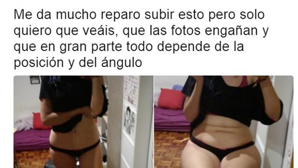 Una joven demuestra en dos imágenes lo enga?osas que pueden ser las fotos