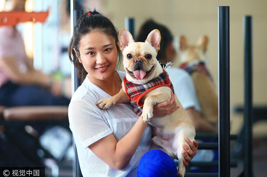 Teng Xiaoyu en su gimnasio de Zhoushan, provincia de Zhejiang, el 6 de junio [Foto / VCG]