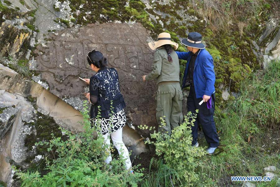 Hallan la inscripción budista tibetana más grande y mejor conservada de Qinghai