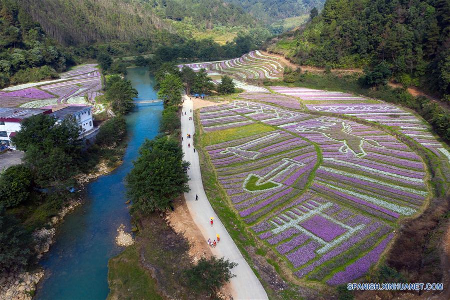 Vista aérea de Baise de Guangxi, en el sur de China