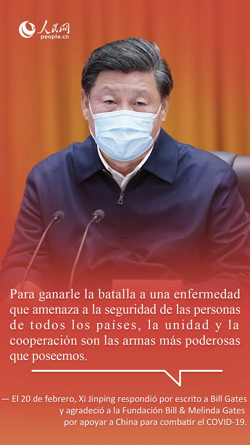 Xi Jinping pide una acción conjunta de la comunidad internacional contra COVID-19