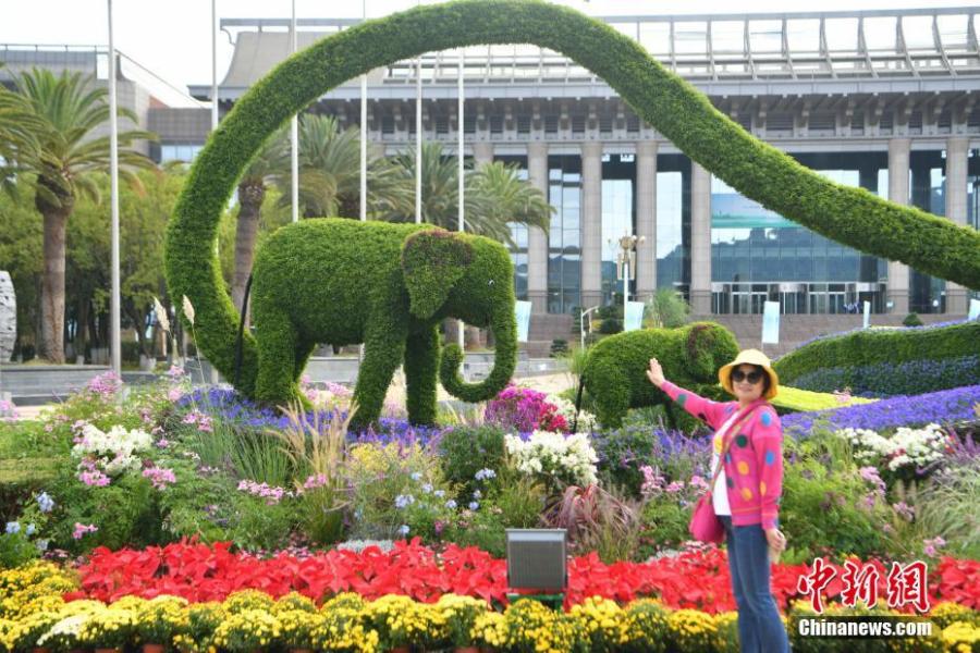 Vívidas esculturas saludan en Kunming la reunión ONU sobre biodiversidad