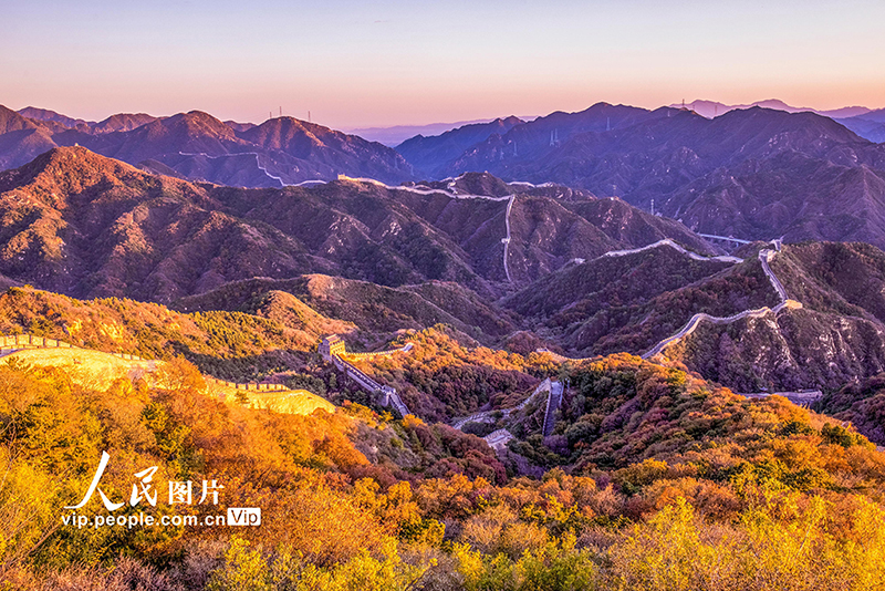 Beijing: las monta?as de la Gran Muralla de Badaling se vuelven rojas