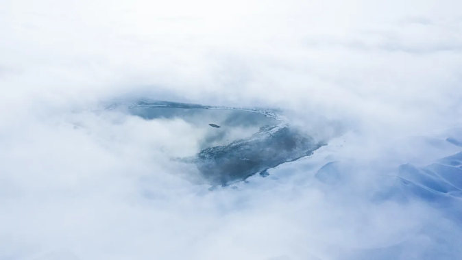 Nieva en el desierto de Taklamakán