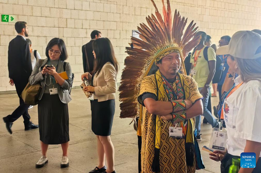 Personas conversan previo a la ceremonia inaugural de la Conferencia de la Biodiversidad (COP16) en el Centro de Eventos Valle del Pacífico, en la ciudad de Cali, Colombia, el 20 de octubre de 2024. El liderazgo de China durante los a?os que presidió la Decimoquinta Conferencia de las Partes (COP15) sobre Diversidad Biológica permitirá la implementación de los acuerdos establecidos, en el marco de la COP16 que se efectuará en la ciudad colombiana de Cali entre el 21 de octubre y el 1 de noviembre próximo, destacó hoy la ministra de Medio Ambiente y Desarrollo Sostenible de Colombia, Susana Muhamad. (Xinhua/César Mari?o)